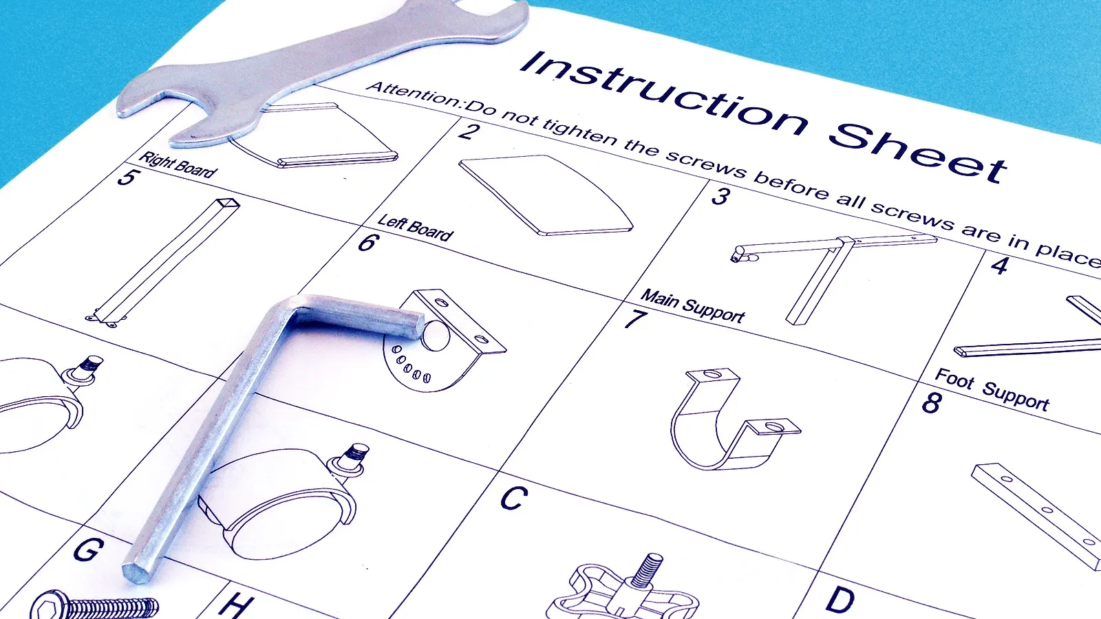 Custom-printed Instruction Sheets for assembling furniture