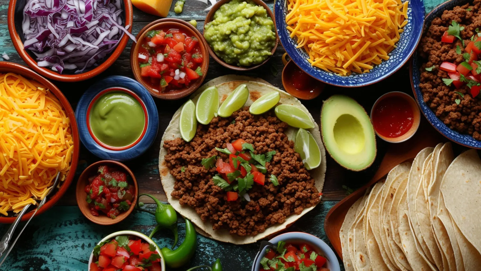 a table full of food