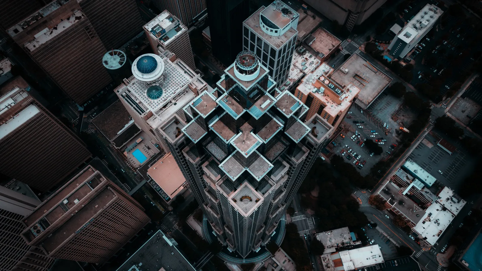 a high angle view of a building