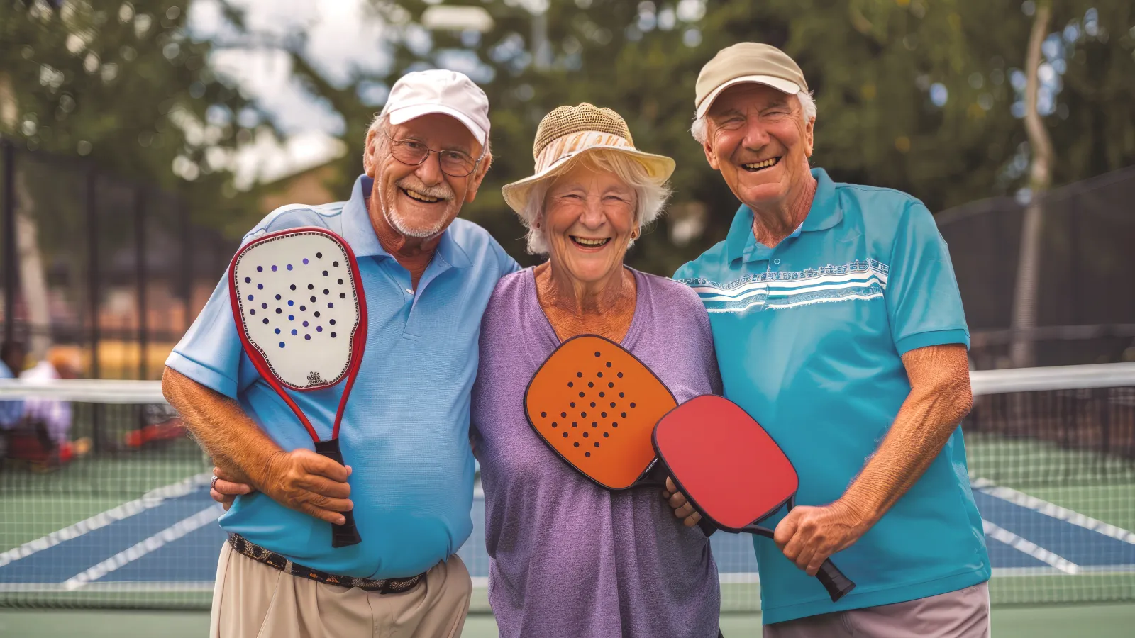 a group of people holding tennis rackets