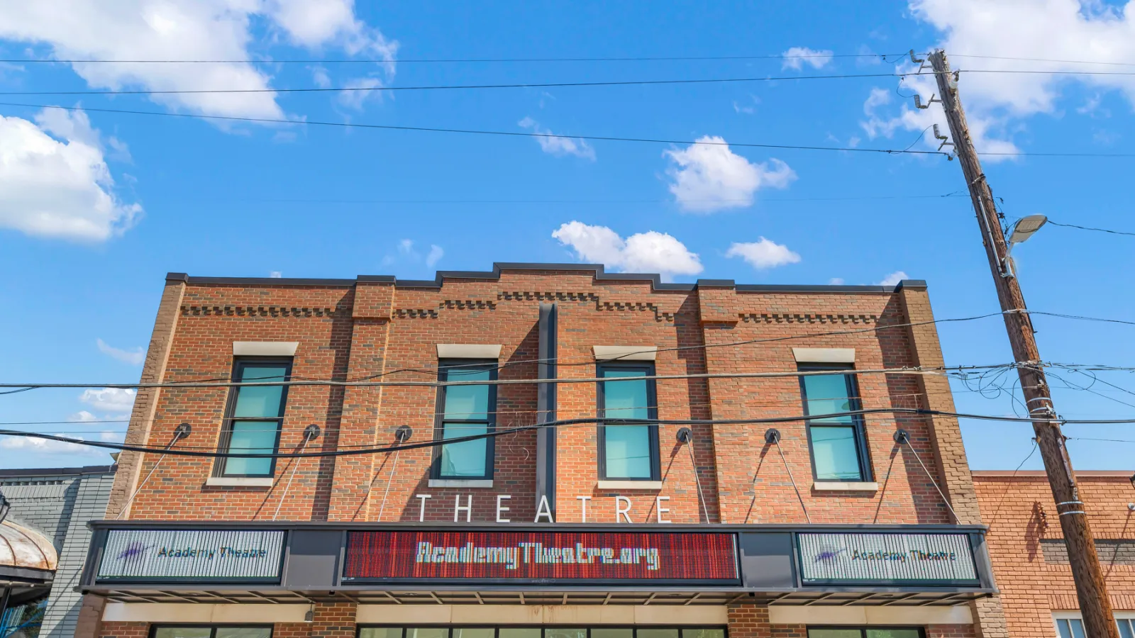 a building with a sign on it