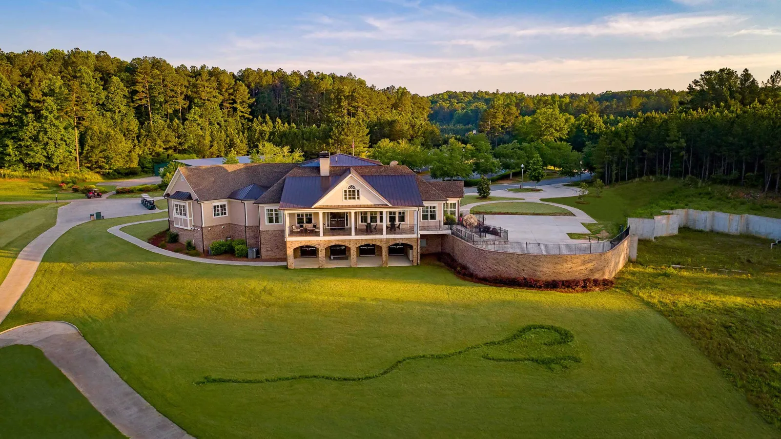 a house with a large lawn