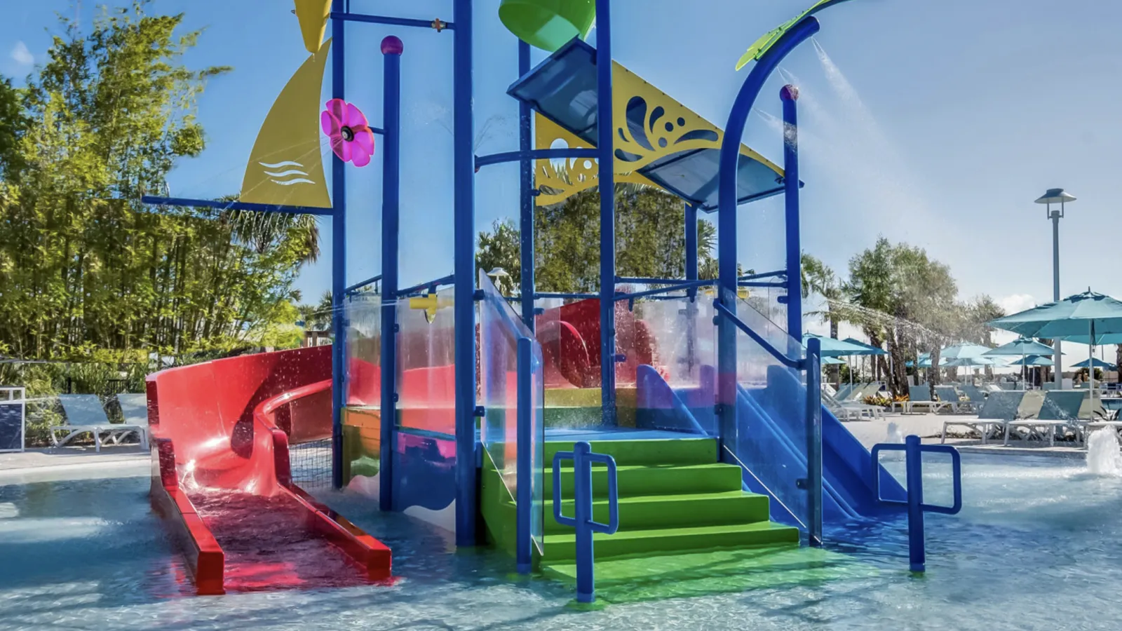a playground with a slide