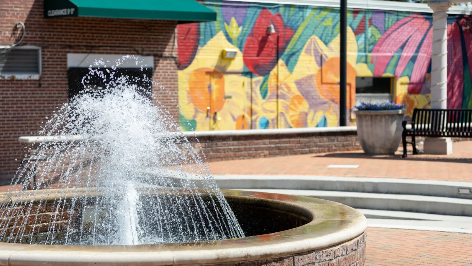 a fountain in a public place