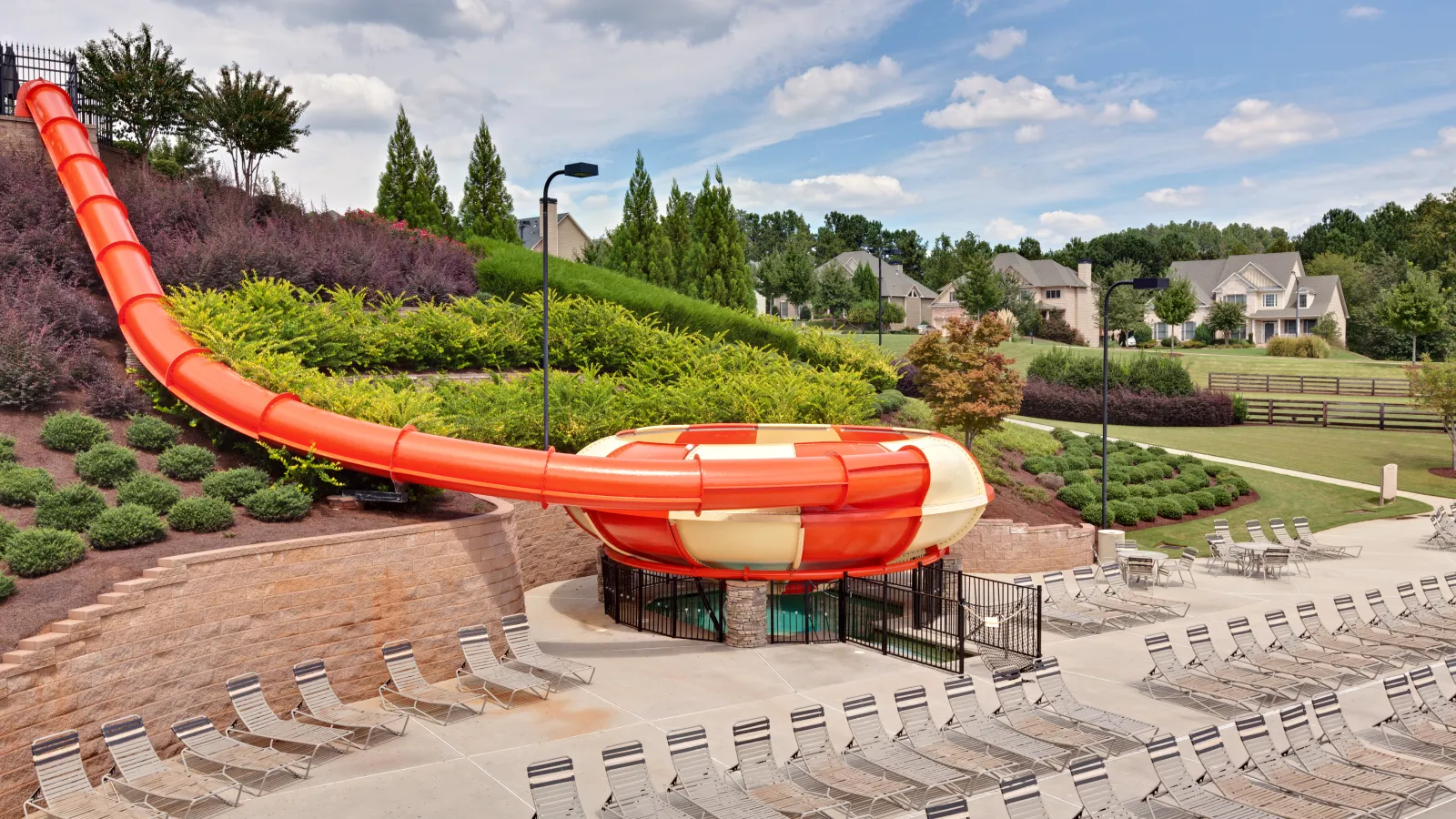 a large red and yellow slide