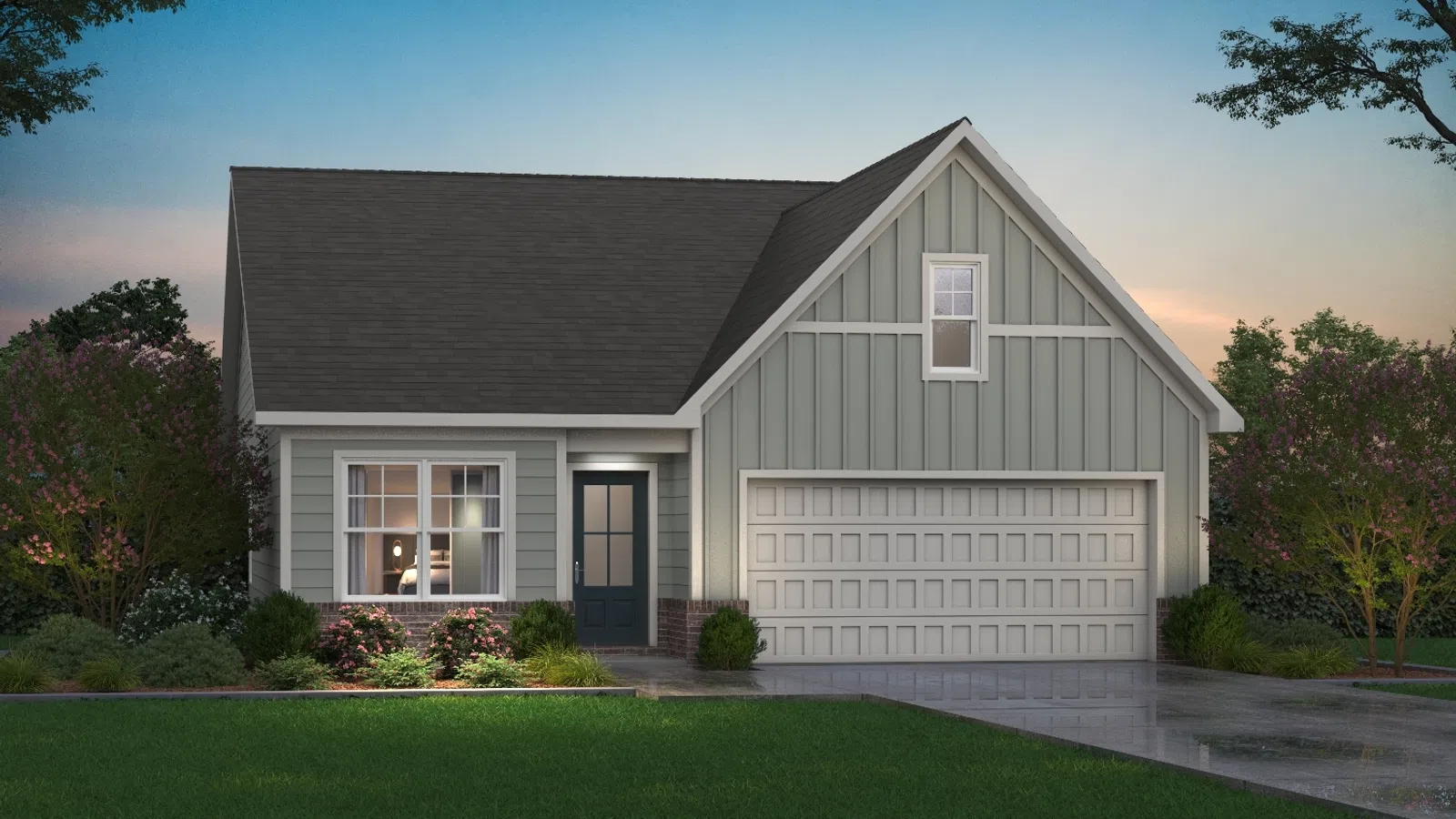 a house with a garage