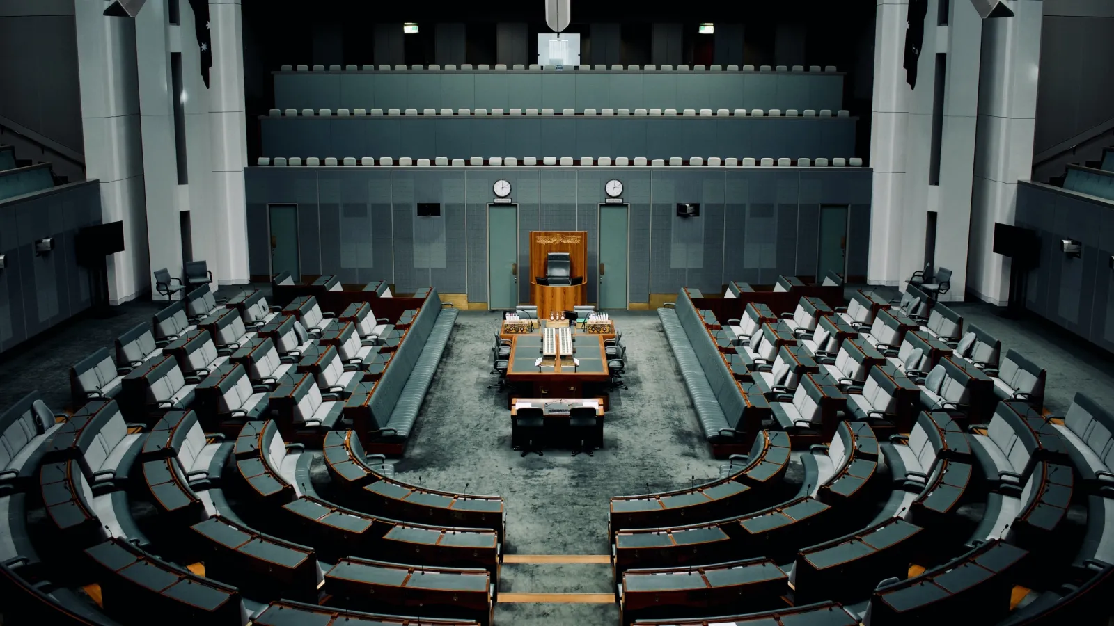 an empty auditorium with a stage