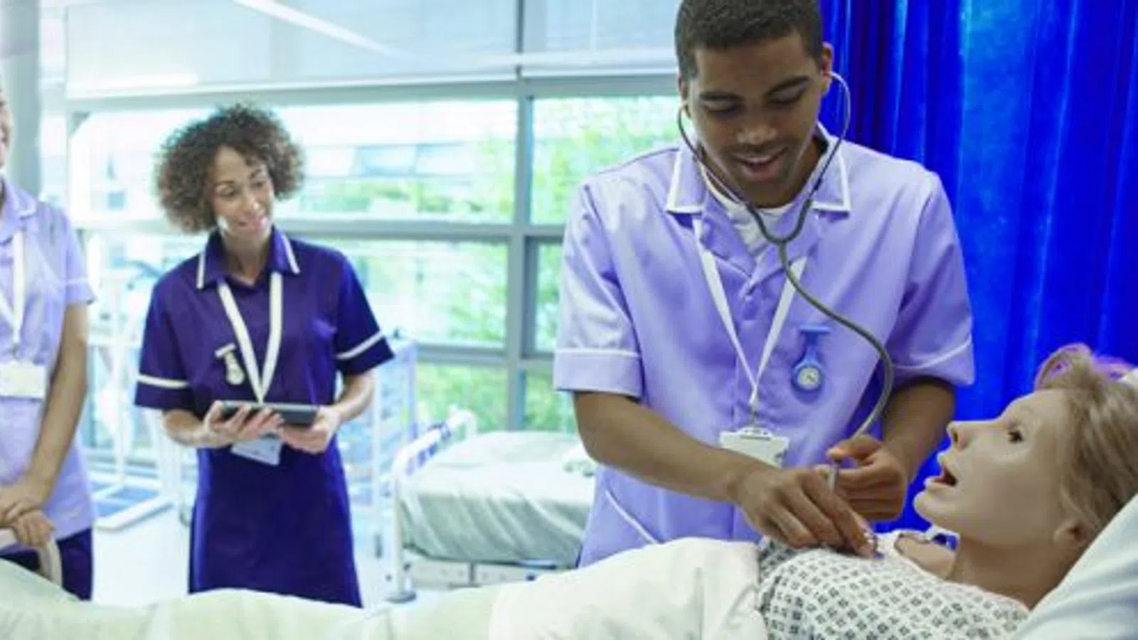 a group of people in medical scrubs