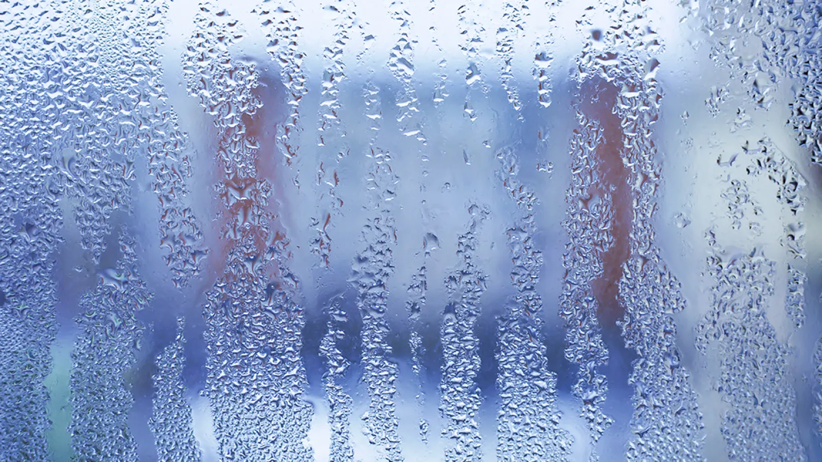 Window that shows the humidity in winter