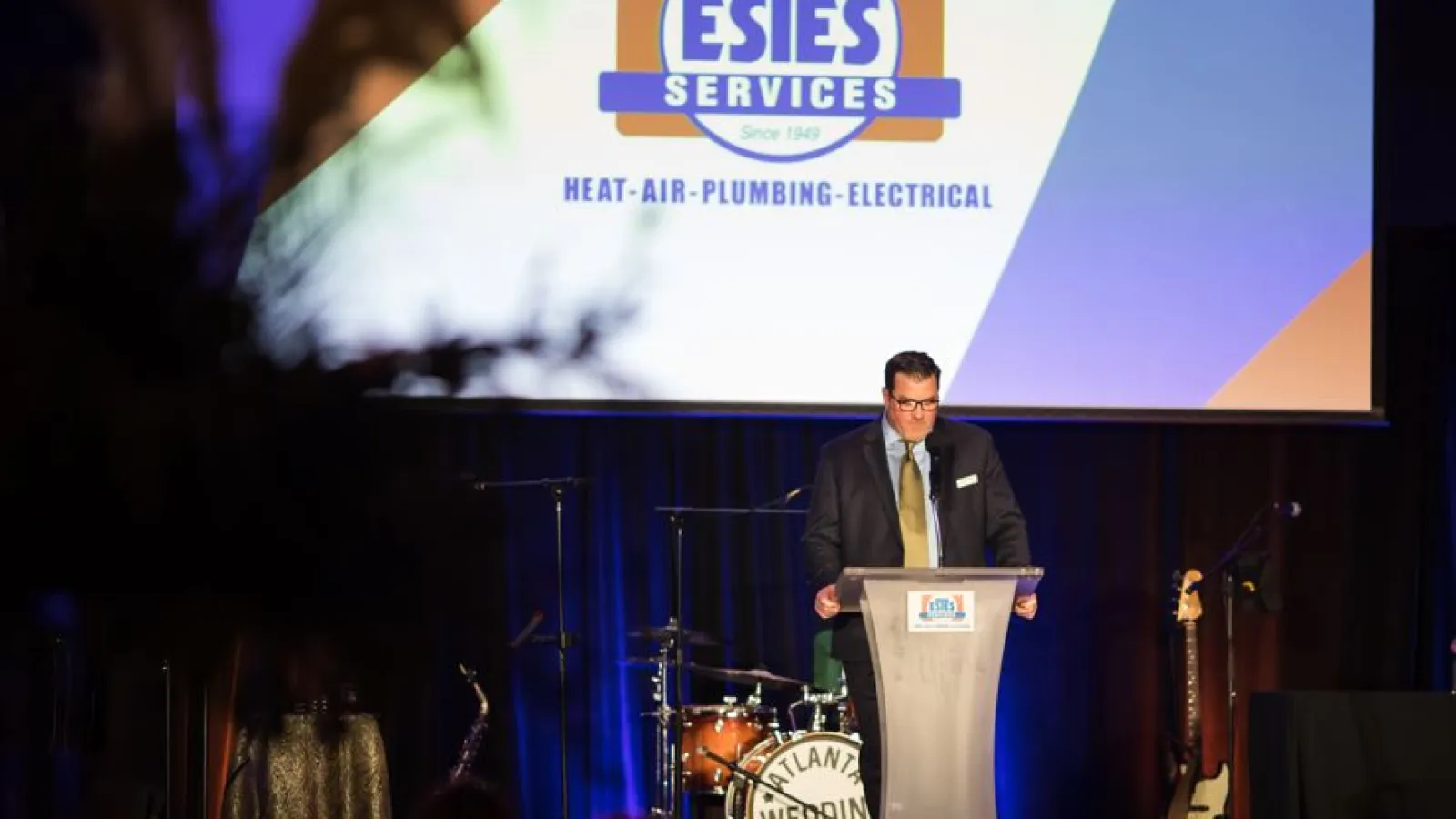 Brian Estes, President of Estes Services during speech in the celebration of Estes 75th Anniversary