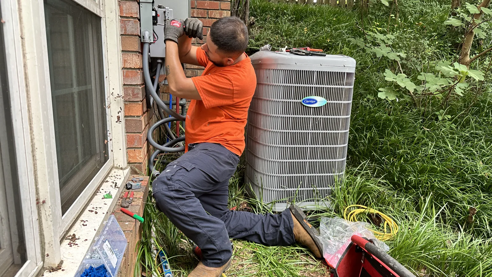 Juan, Estes Services Technician is Installing a new HVAC System in Dunwoody, Georgia
