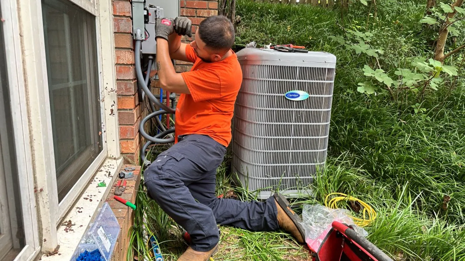 Juan, Estes Services Technician is Installing a new HVAC System in Dunwoody, Georgia