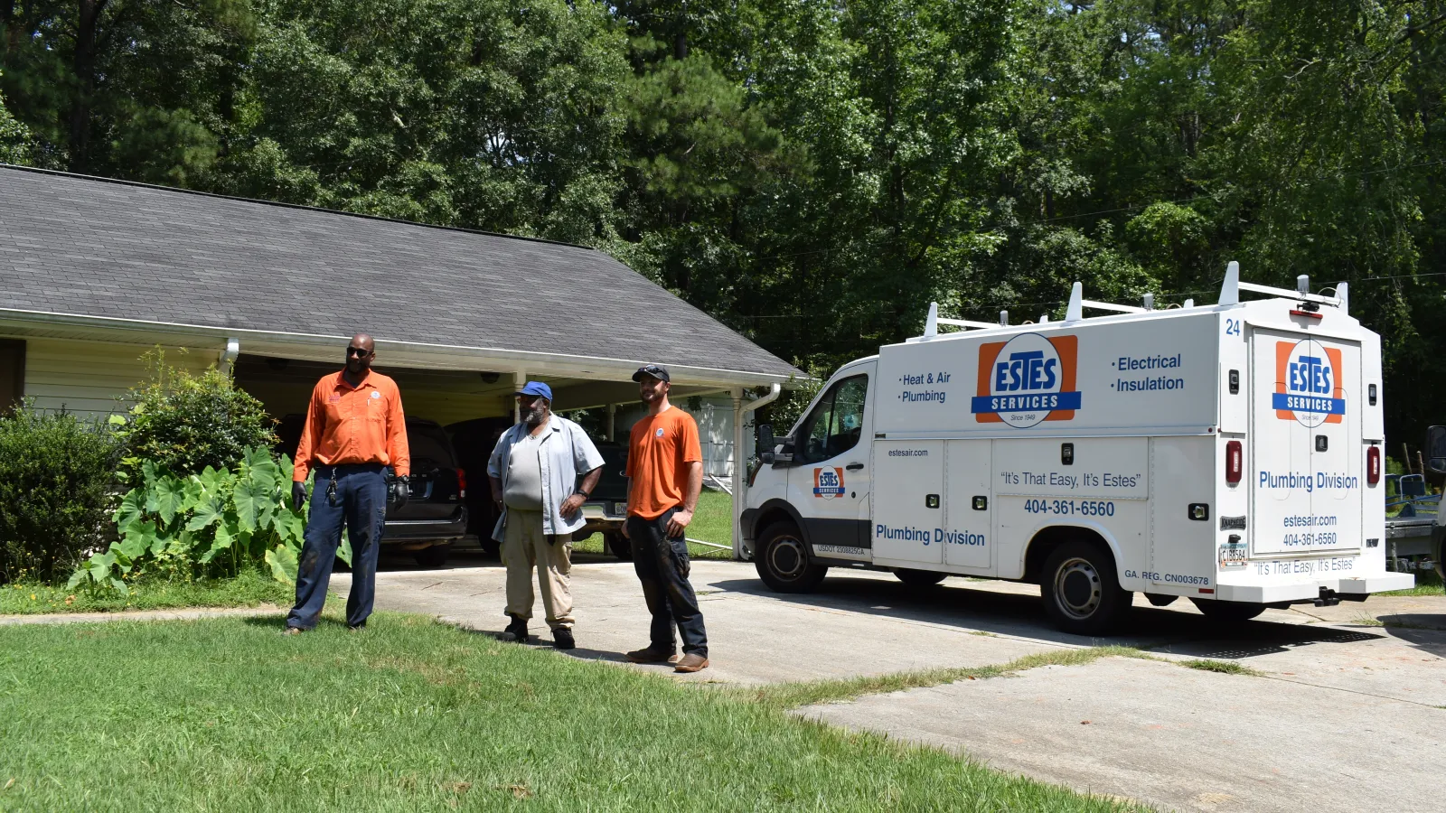Estes Plumbers and Client who did the water line replacement in Georgia