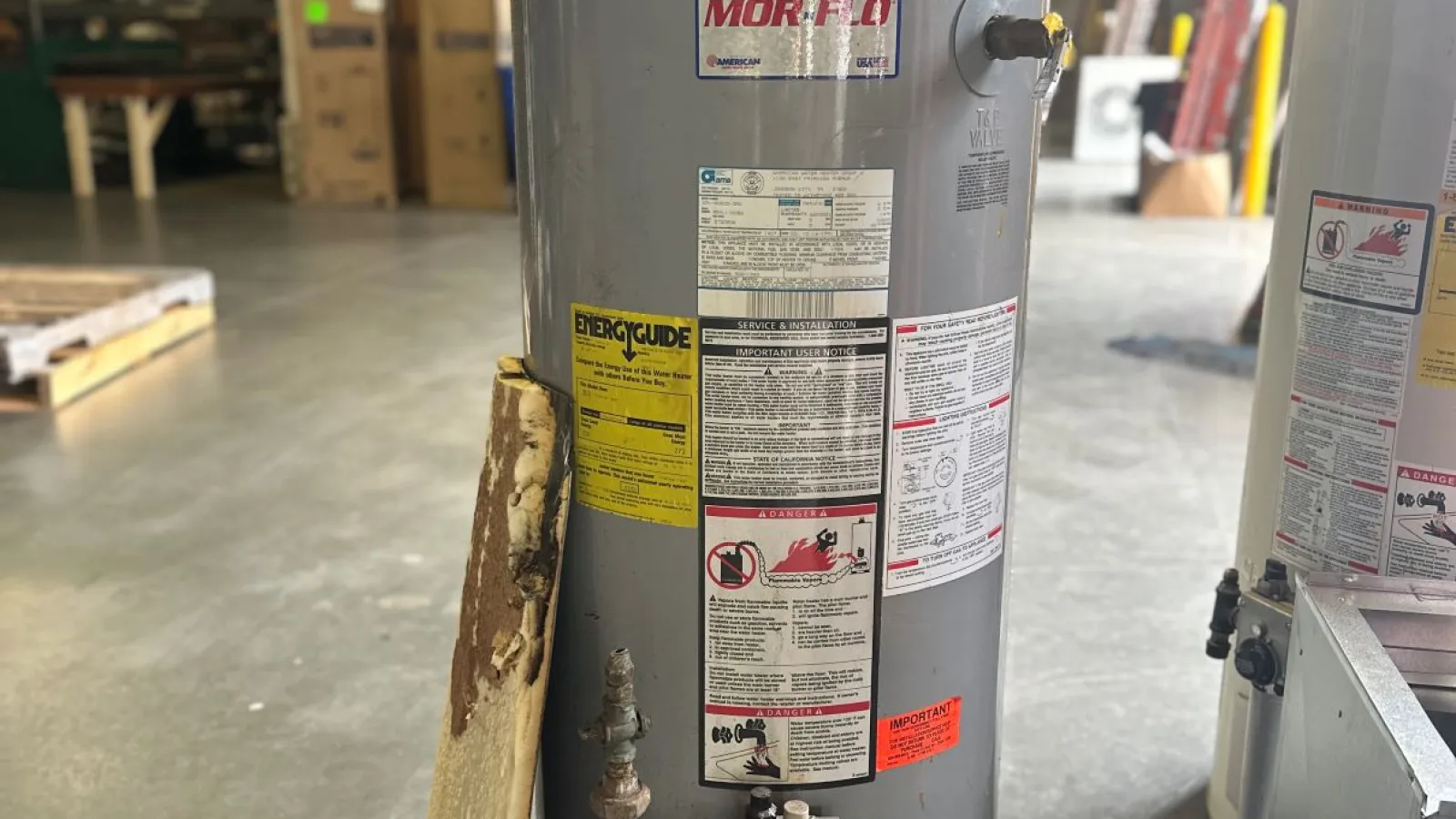 Old water heater dripping