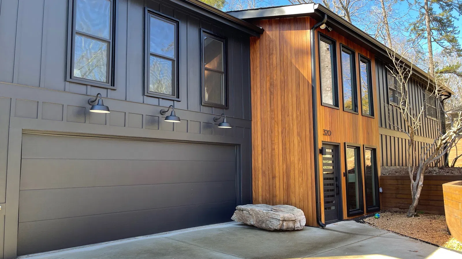 a house with a garage