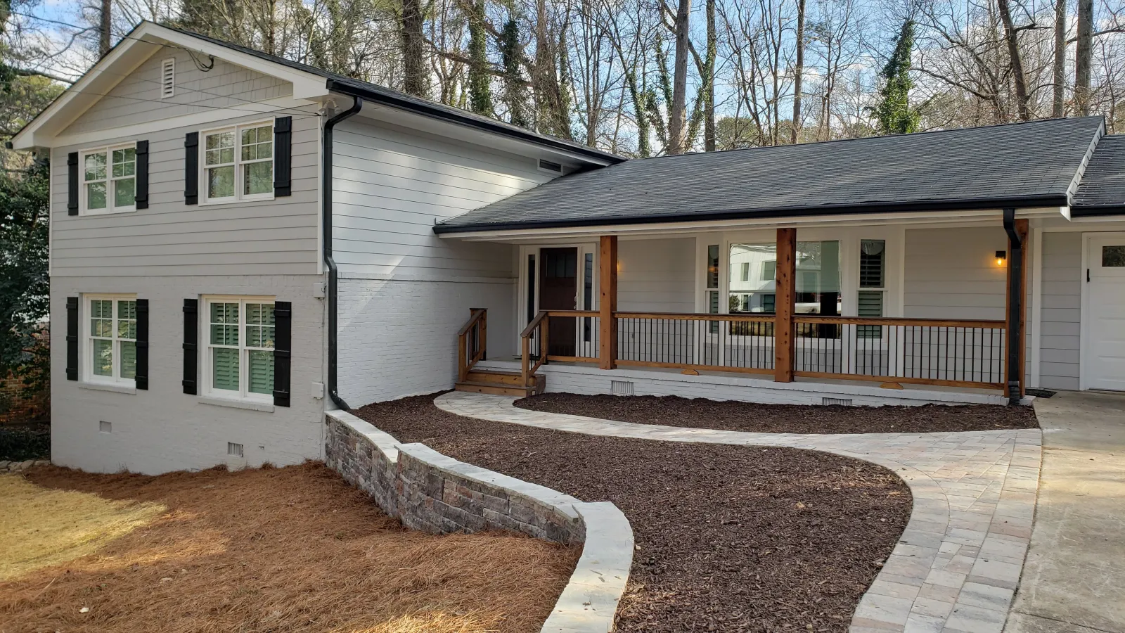 a house with a deck
