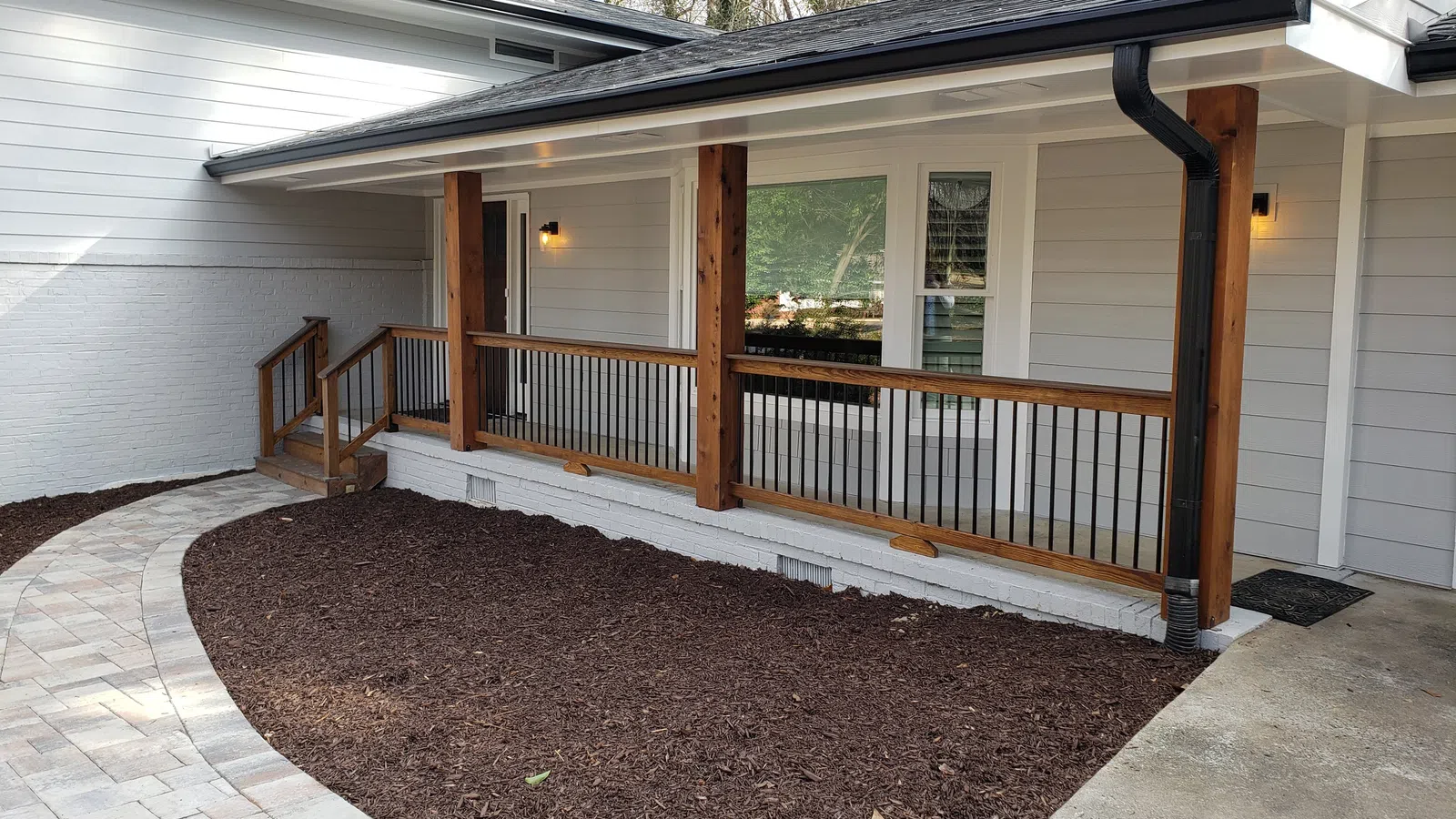 a house with a deck