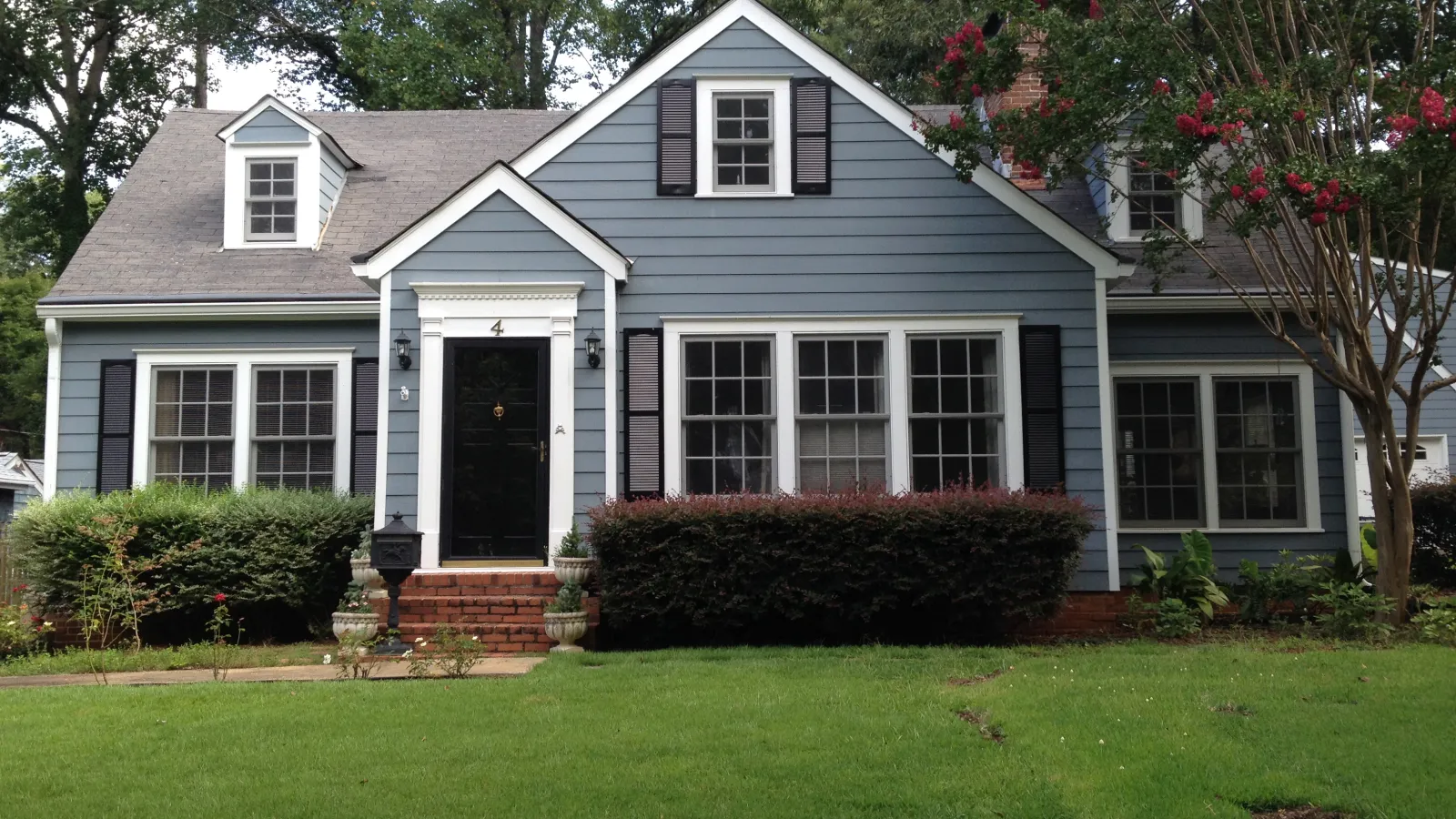 a house with a large front yard
