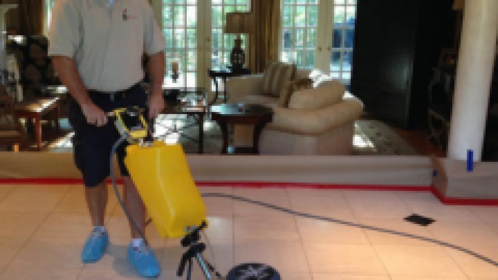 Sir Grout Man Cleaning Grout