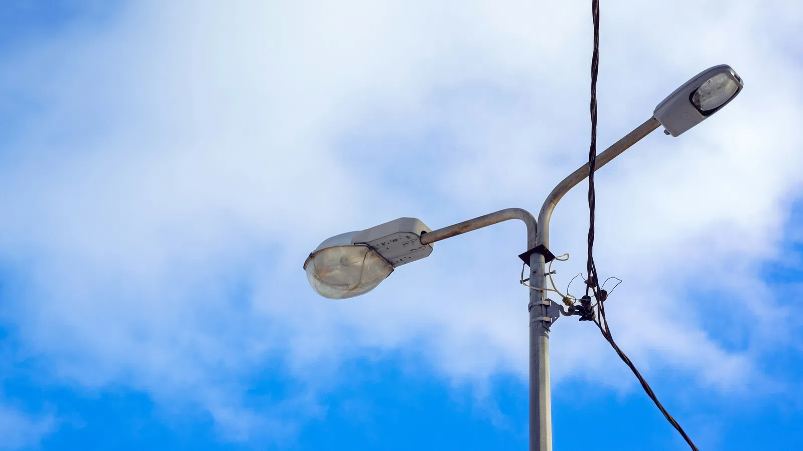 a light pole with a camera attached
