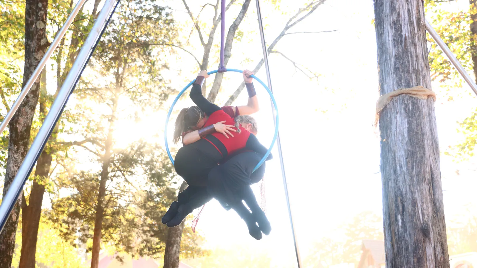 Two aerial performers