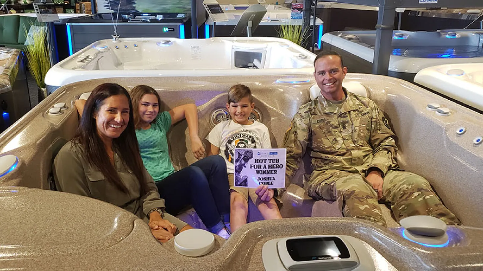 Command Sergeant Major Joshua Coble Named Hot Tub for a Hero Recipient