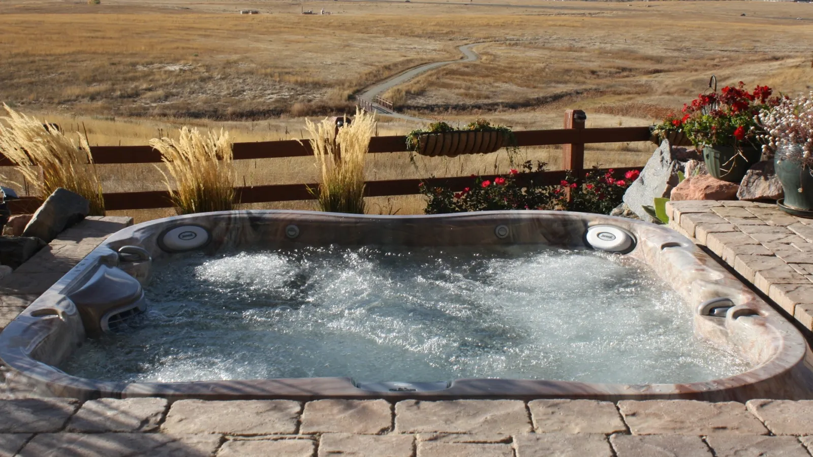 a large outdoor hot tub