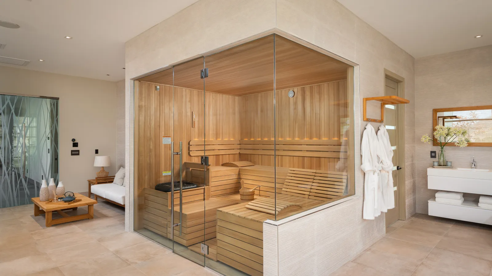 an indoor sauna
