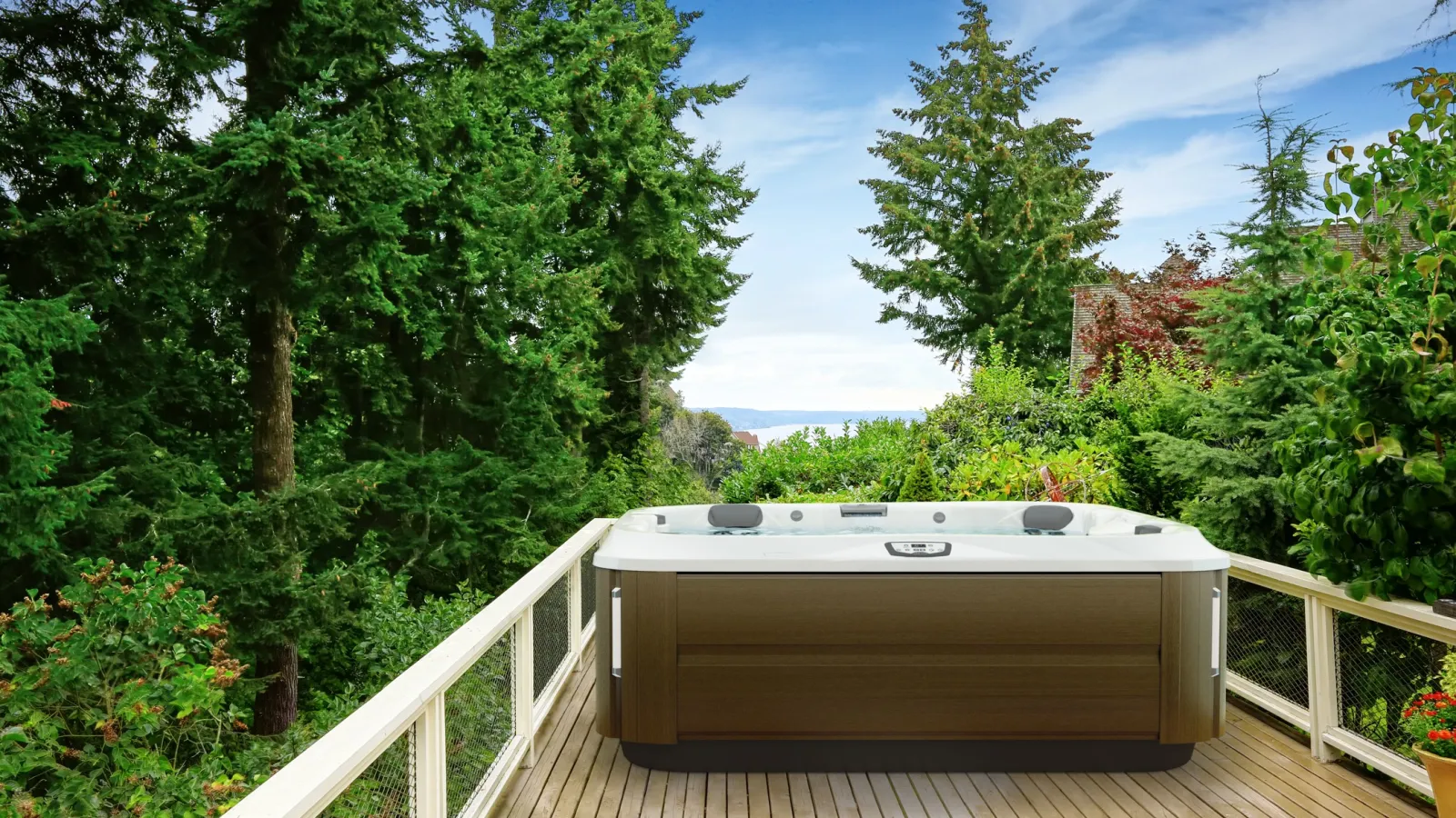 hot tub in a backyard