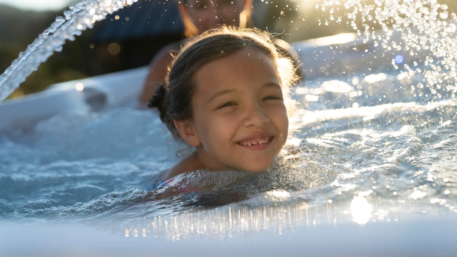 a child swimming in water