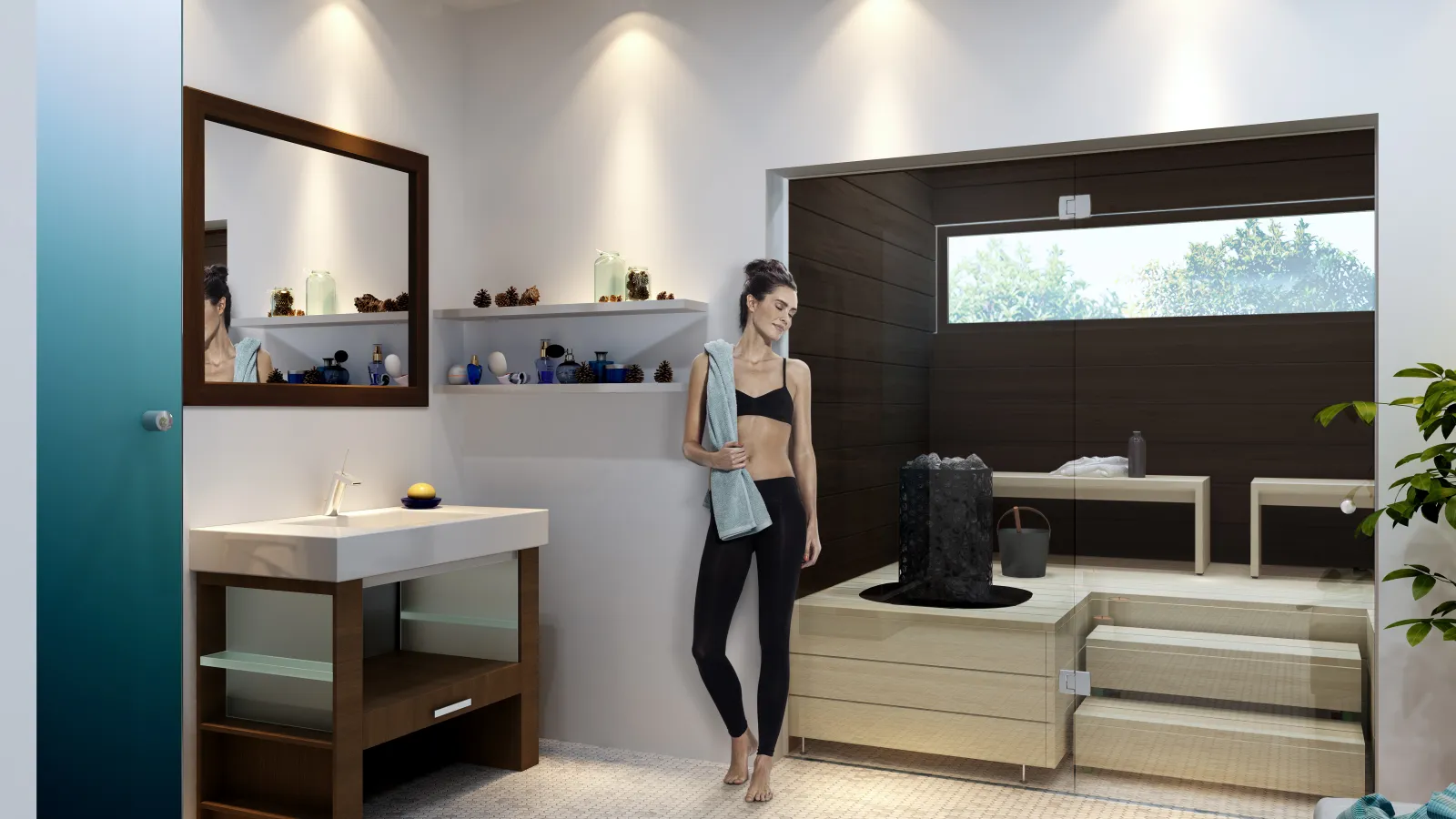 a person posing in a room