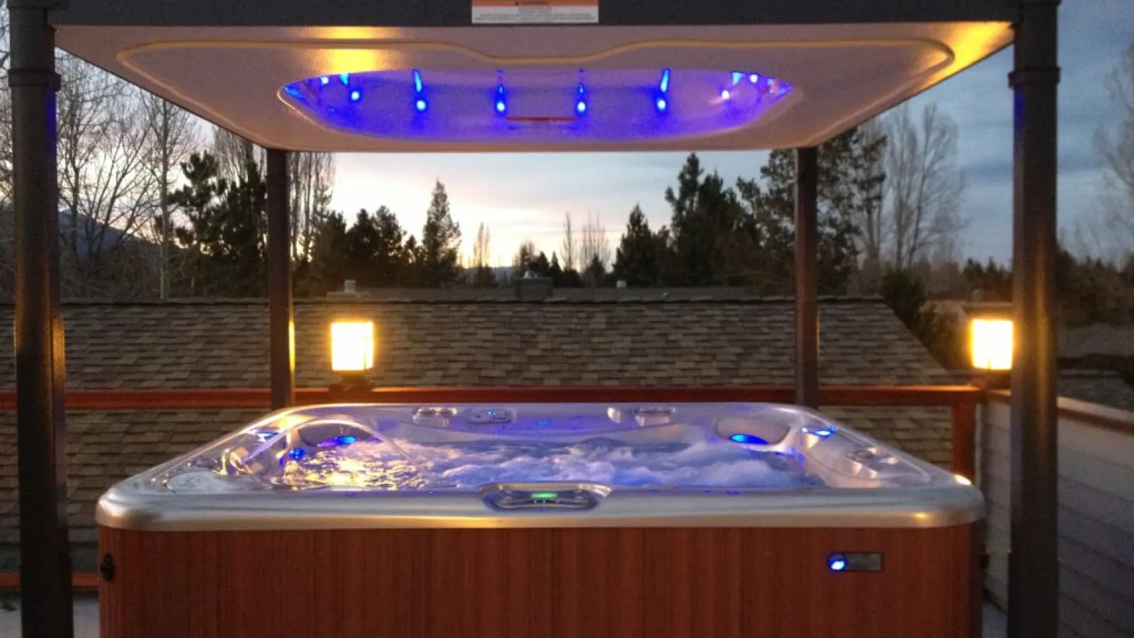 a hot tub with a cover