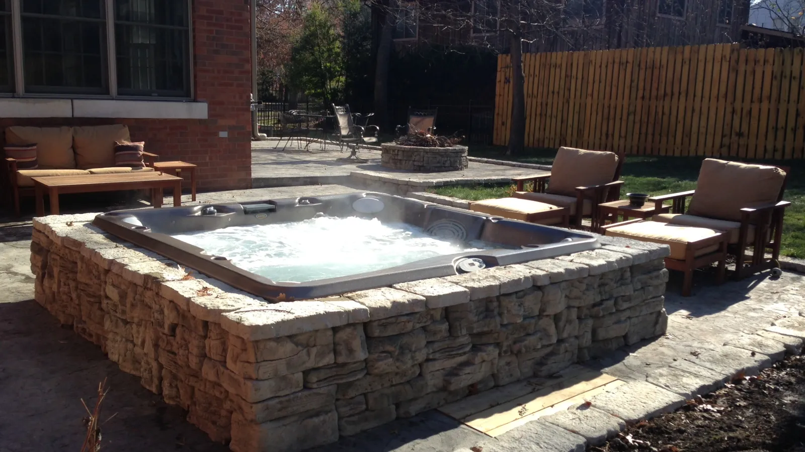 a large outdoor hot tub