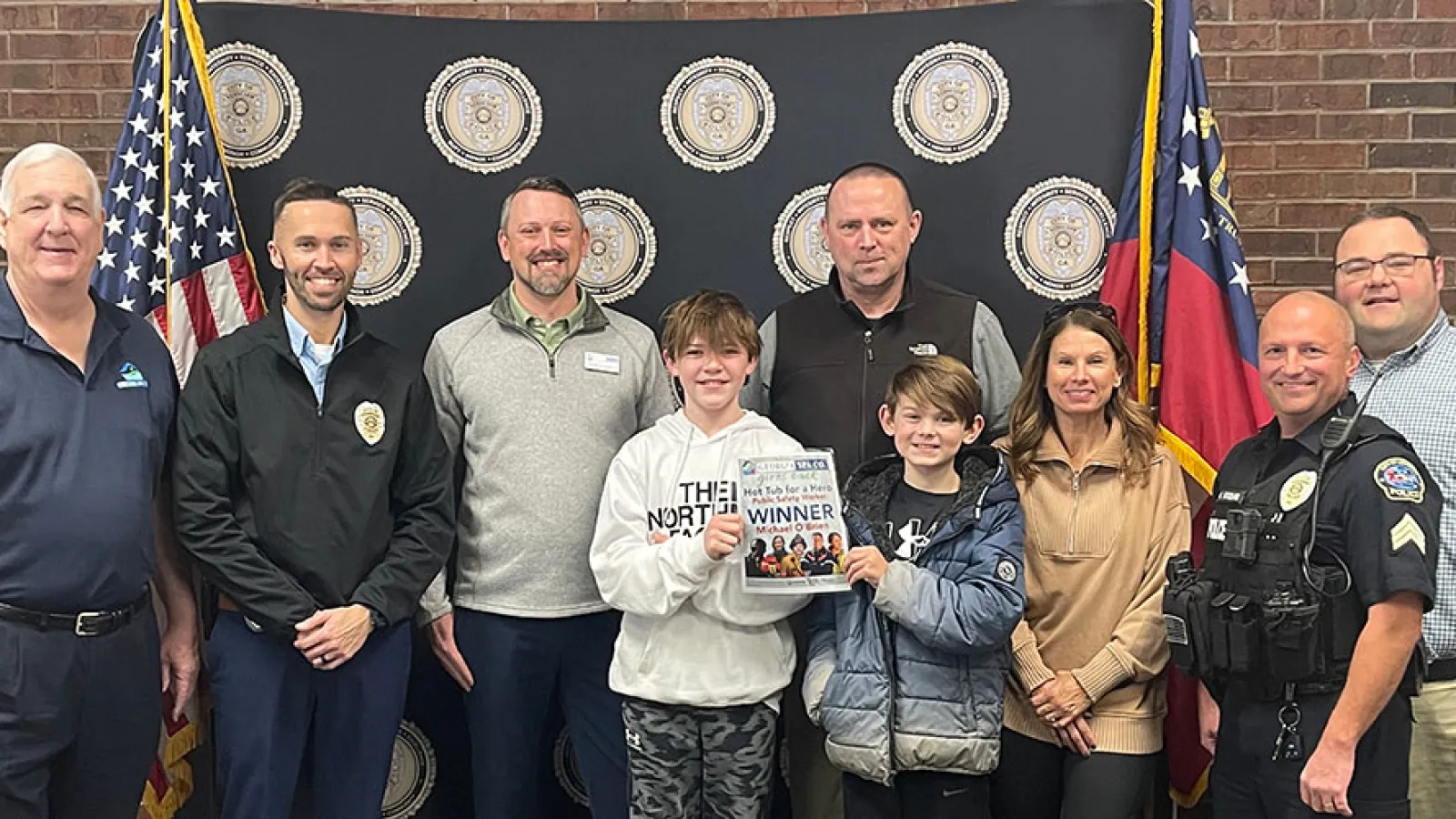 Officer Michael OBrien of the Kennesaw Police Department is the named Hot Tub For a Hero winner in 2022.