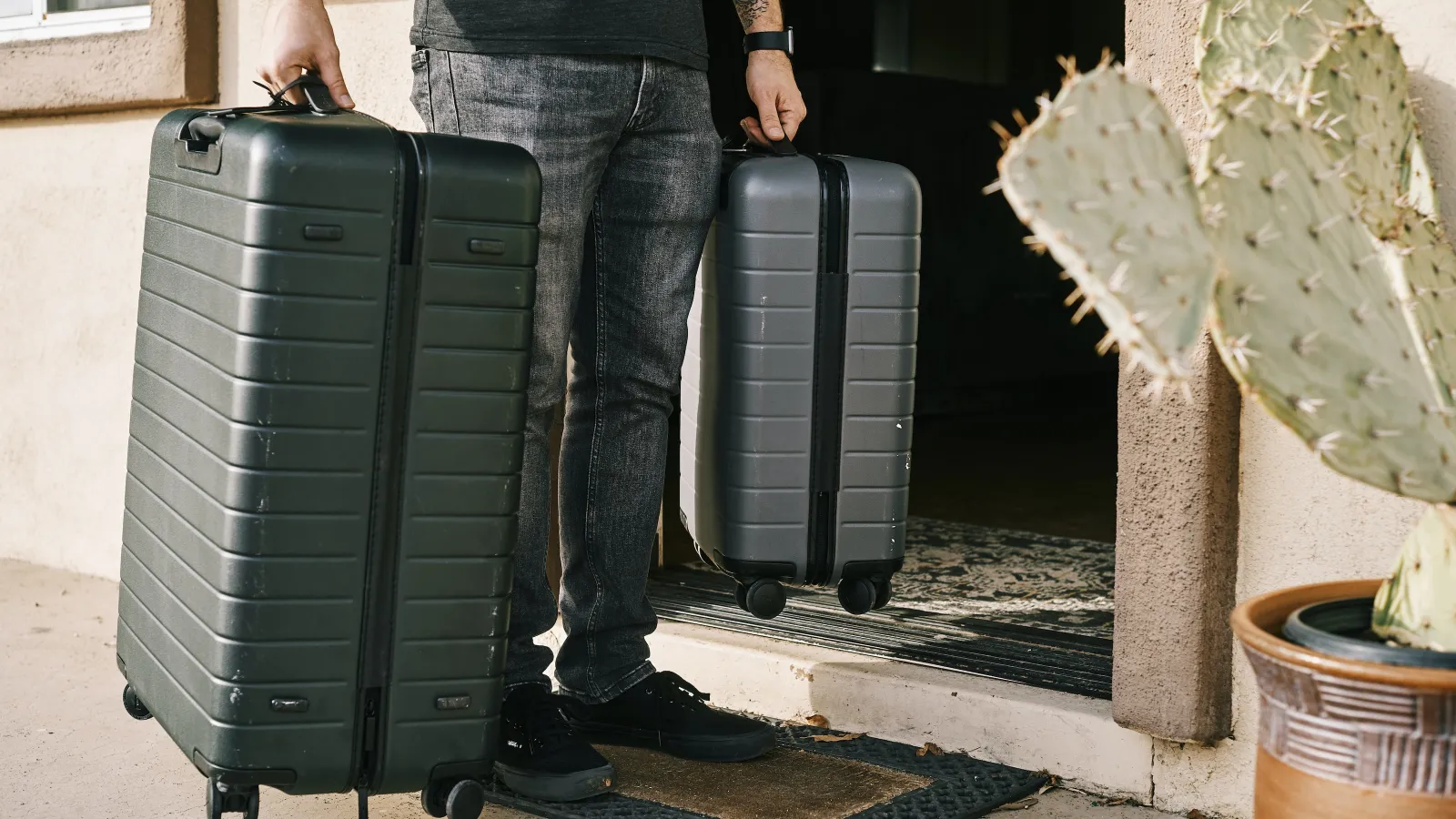 a person with a suitcase