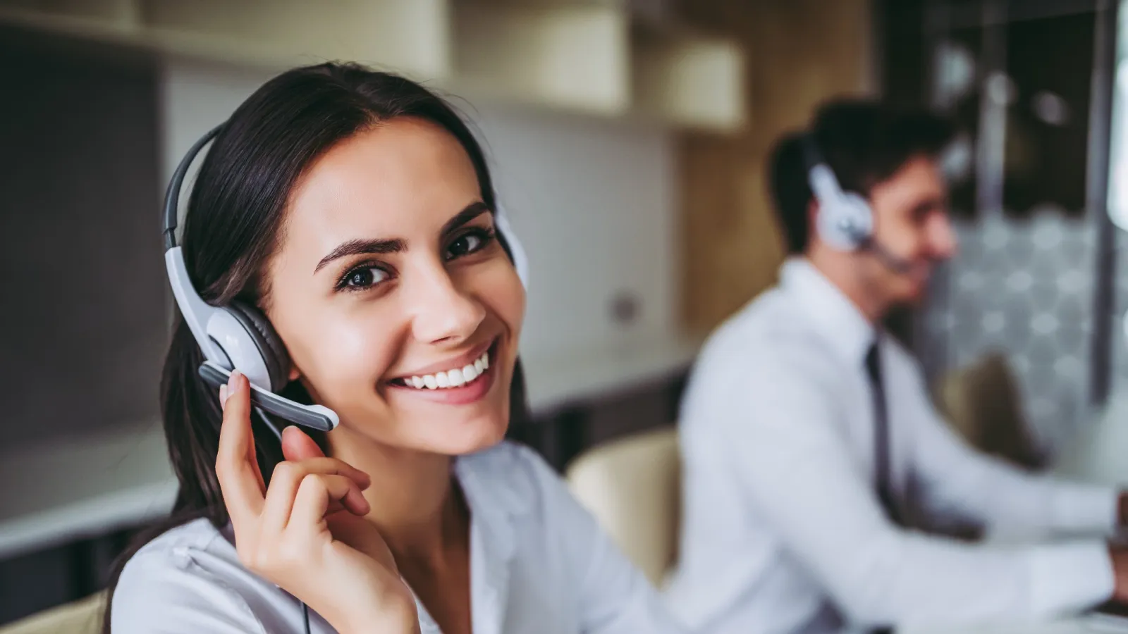 a woman wearing headphones
