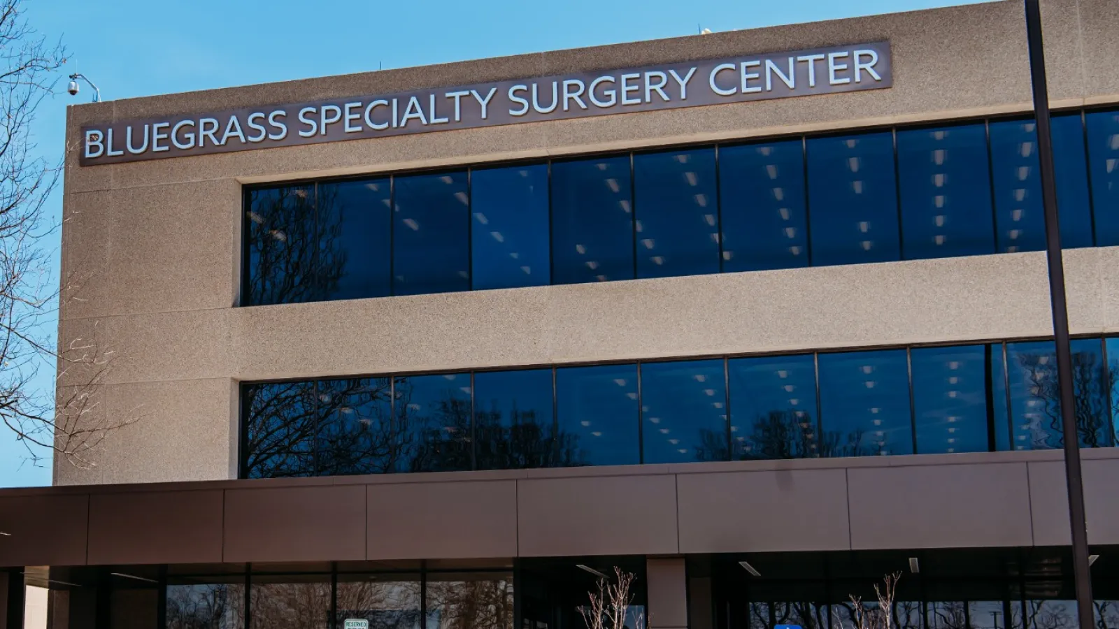 a building with a sign on it