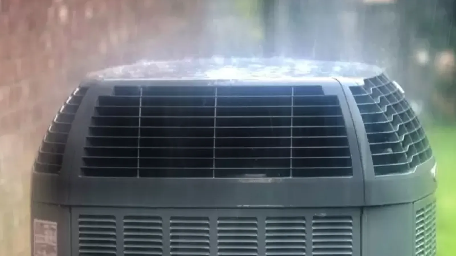 a close up of rain on an hvac system ter chip