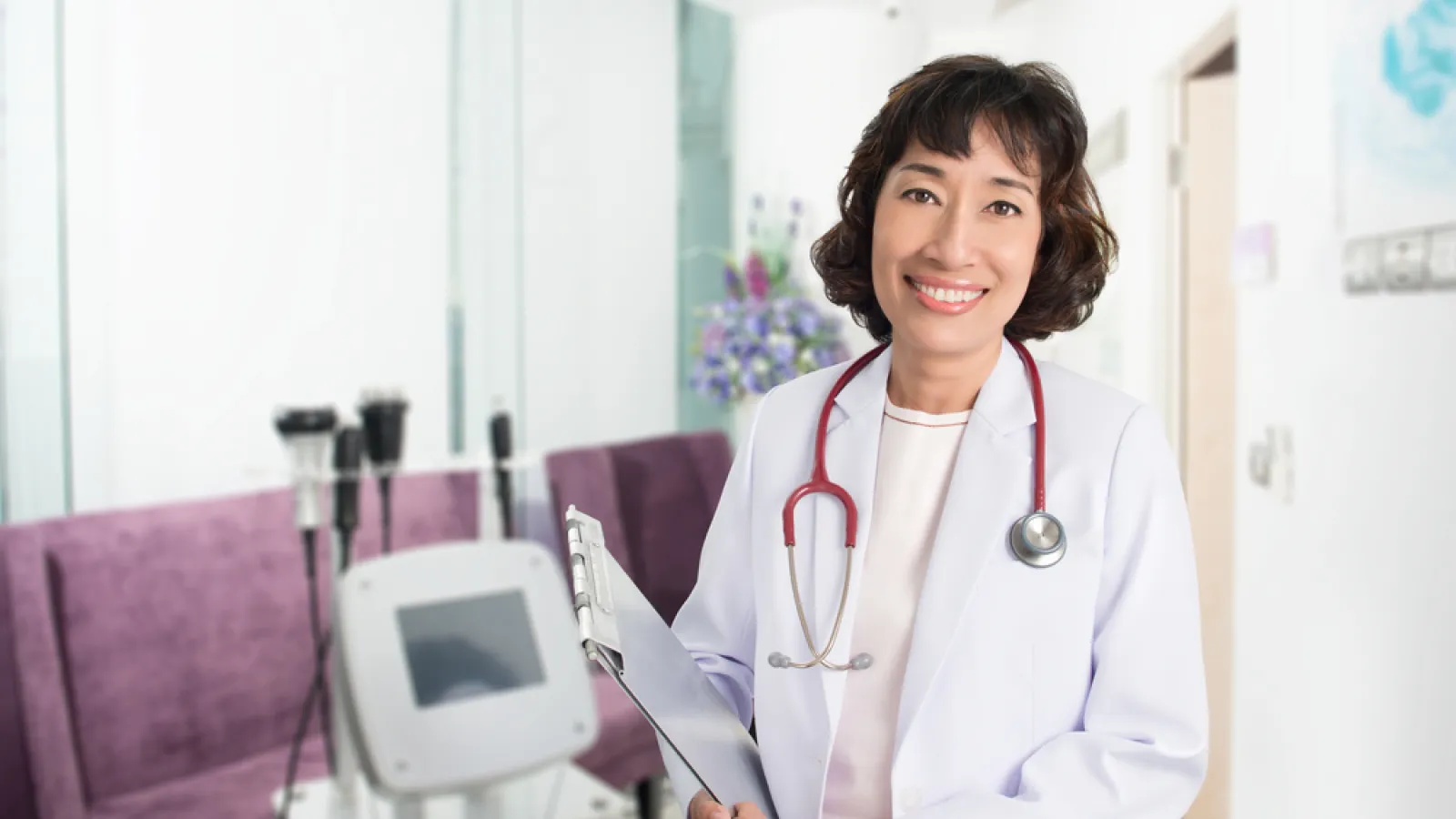 a person in a white coat