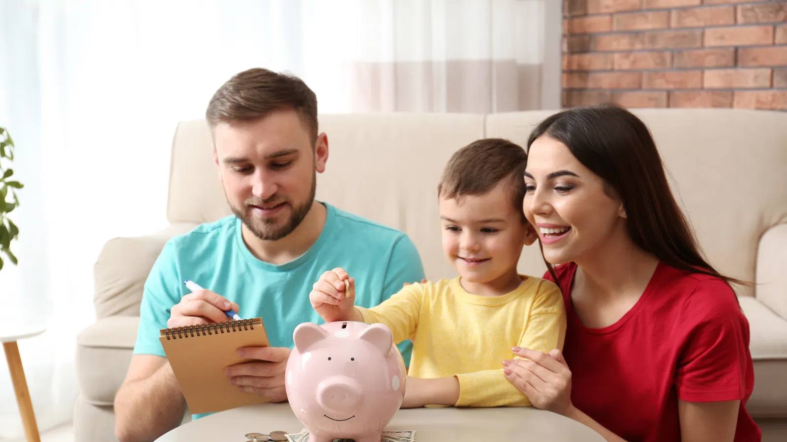 a family sitting around a table