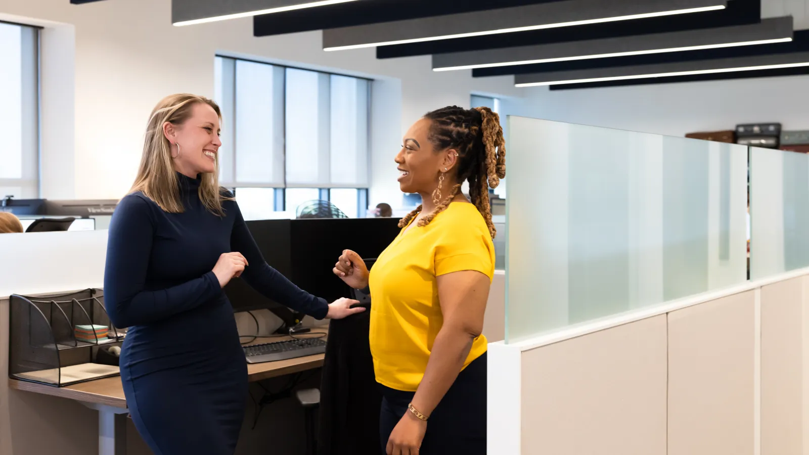 a couple of women talking