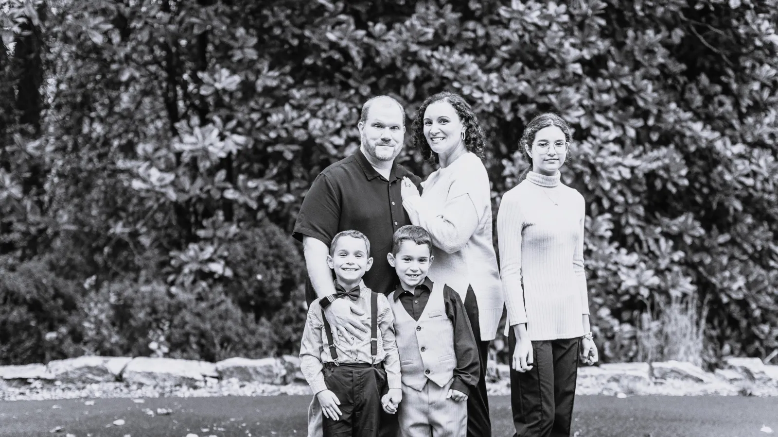 a family posing for a picture