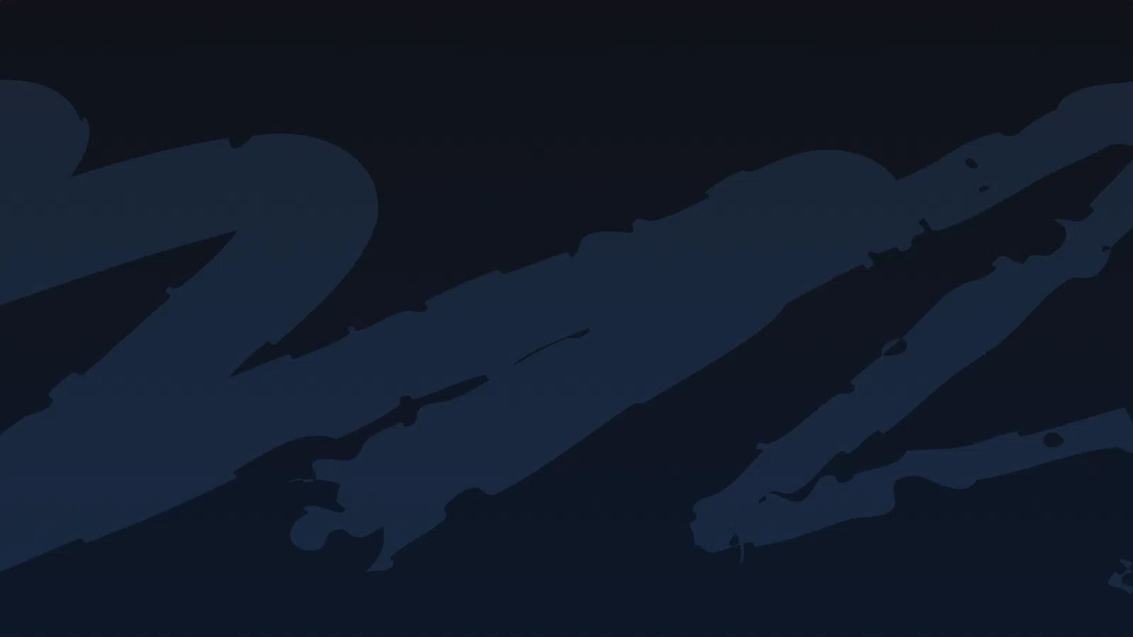 Abstract dark blue brush strokes on a navy gradient background creating dynamic movement.