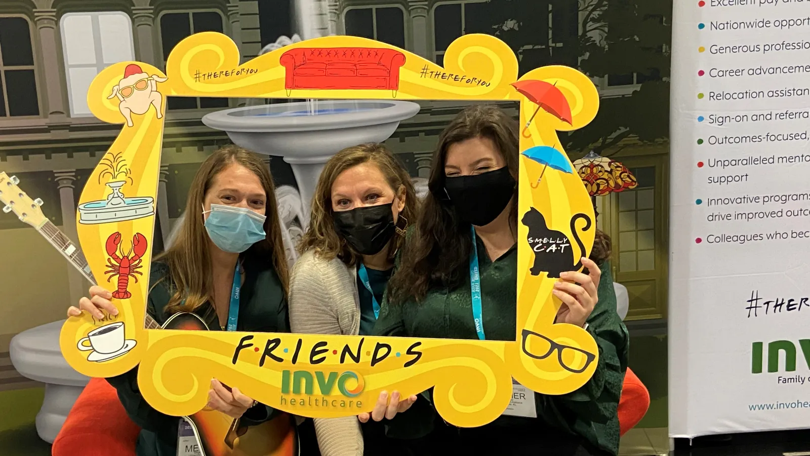 a group of people wearing masks