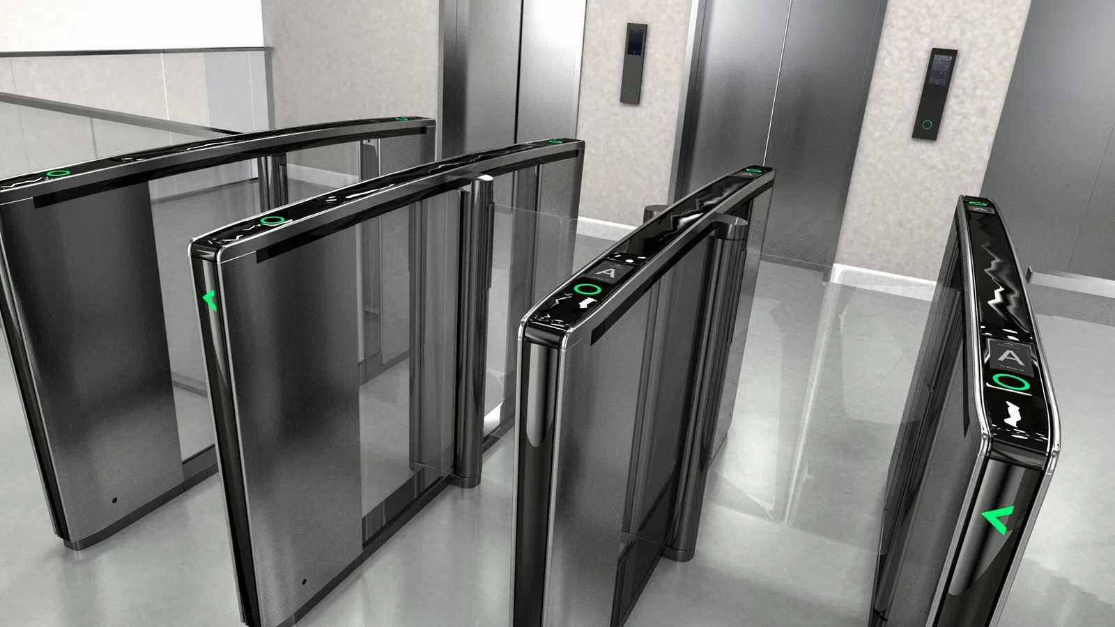 a row of stainless steel refrigerators