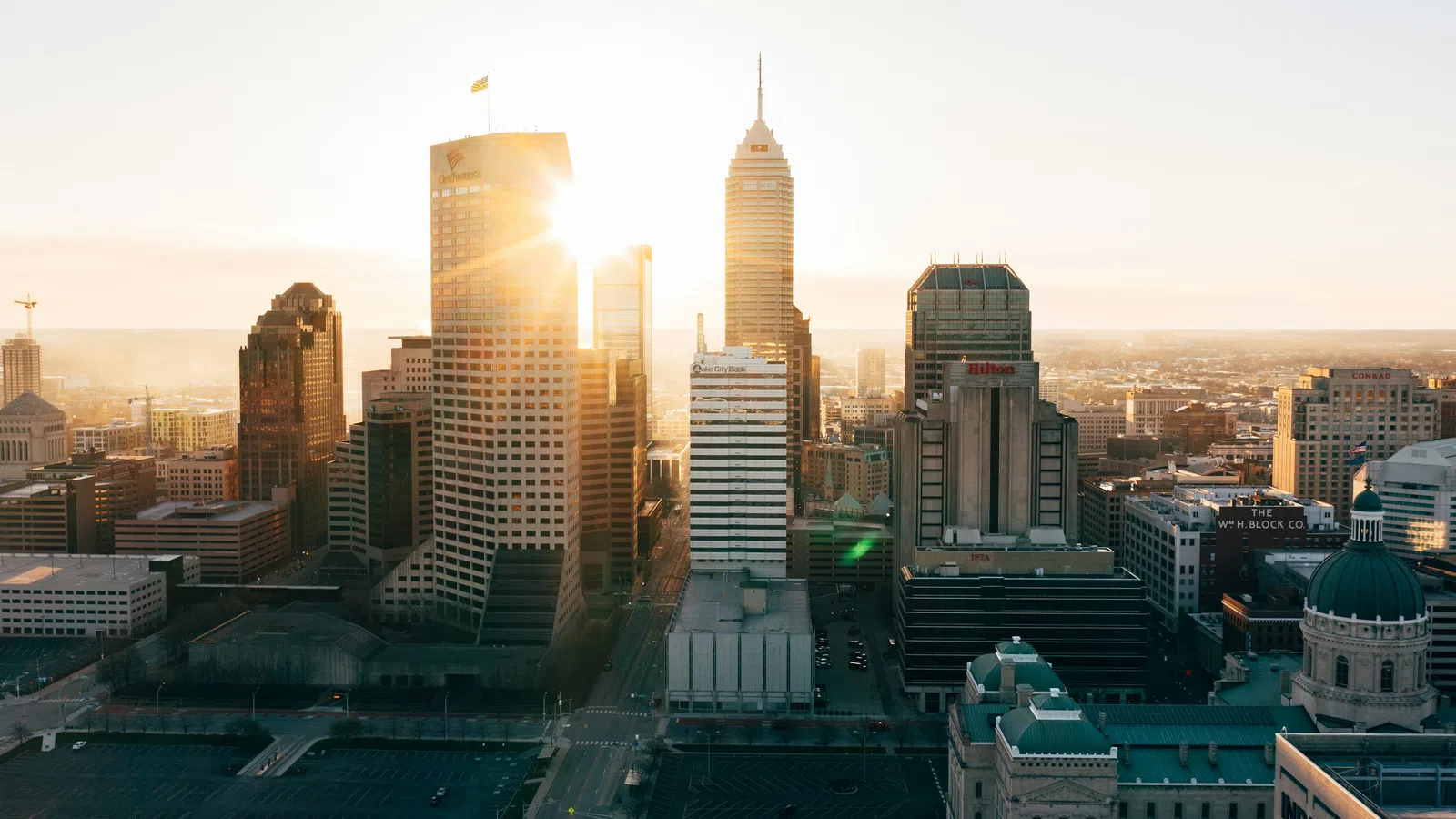 a city with tall buildings
