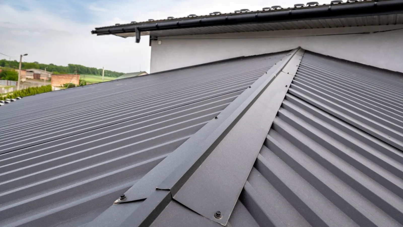 a roof with solar panels