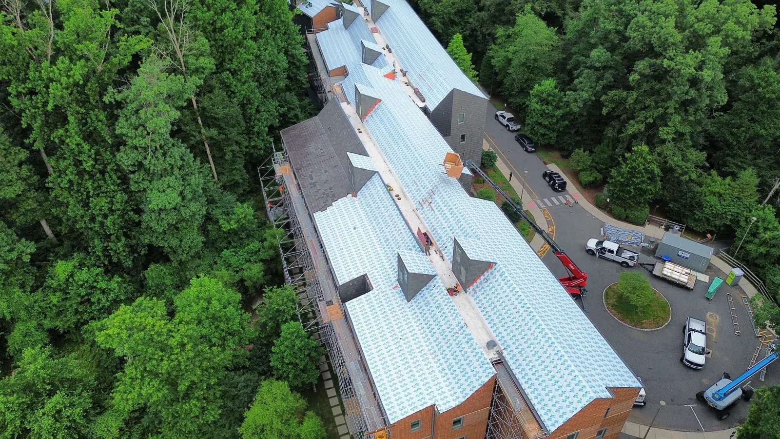 Mattco commercial roofing project aerial view completed installation Texas