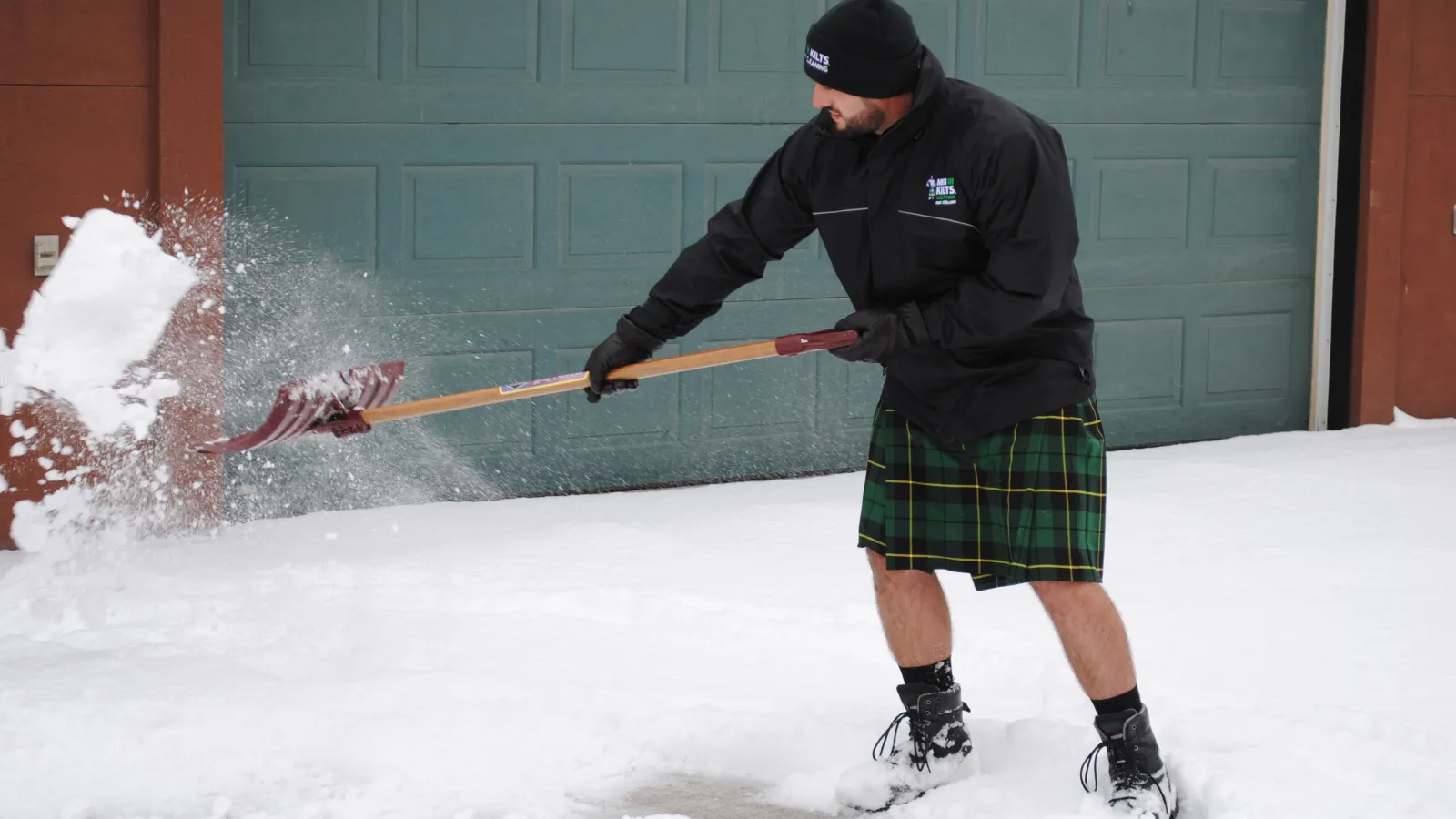 a person shoveling snow