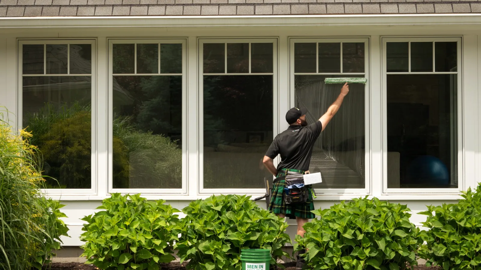 a man standing outside a building